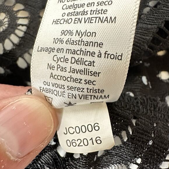 Black Lace Kimono Cardigan LuLaRoe Sz M Open Front Sheer Cover Up Boho Festival - Picture 8 of 14